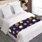 Food Planets Pattern Print Bed Runner