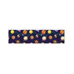 Food Planets Pattern Print Bed Runner
