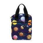 Food Planets Pattern Print Bible Tote Bag