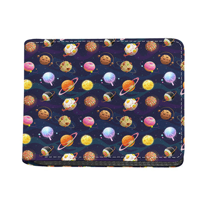 Food Planets Pattern Print Bifold Wallet