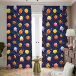 Food Planets Pattern Print Blackout Pencil Pleat Curtains