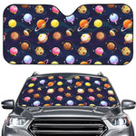 Food Planets Pattern Print Car Windshield Sun Shade