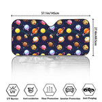 Food Planets Pattern Print Car Windshield Sun Shade