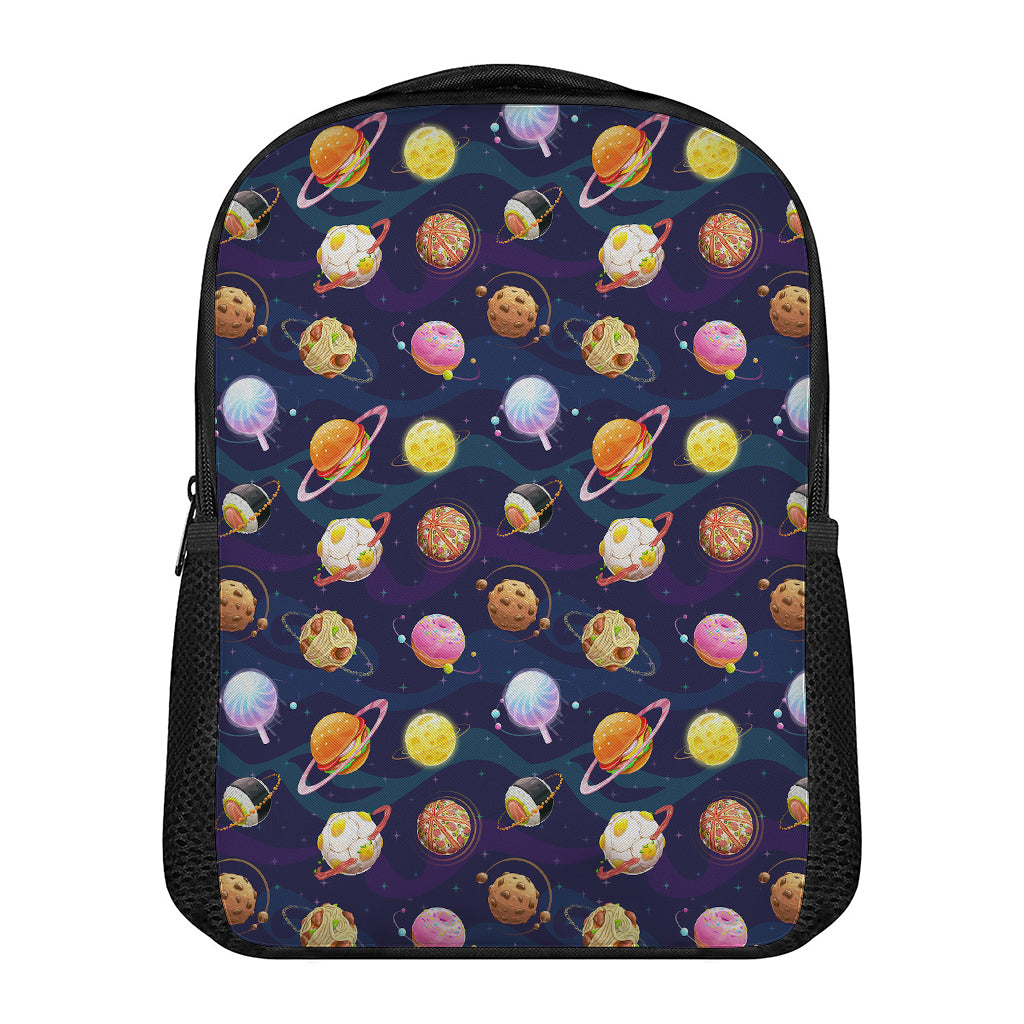 Food Planets Pattern Print Casual Backpack