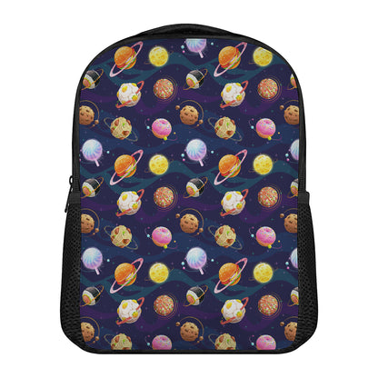 Food Planets Pattern Print Casual Backpack