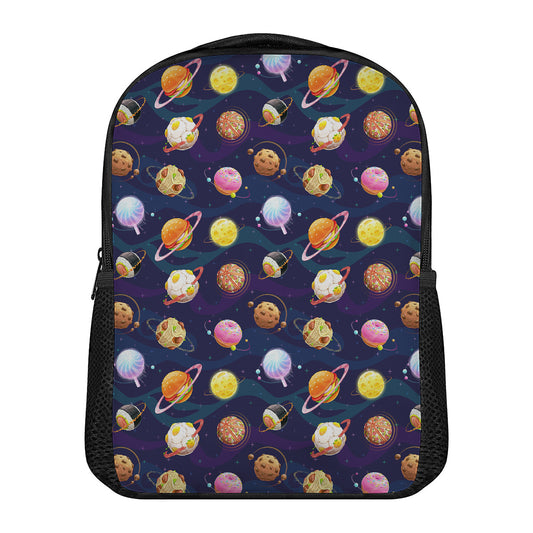 Food Planets Pattern Print Casual Backpack