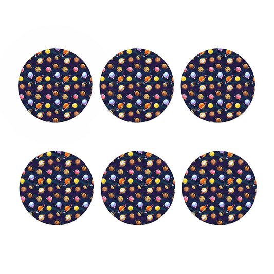 Food Planets Pattern Print Coaster Set