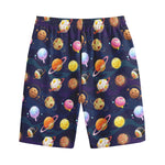 Food Planets Pattern Print Cotton Shorts
