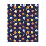 Food Planets Pattern Print Curtain