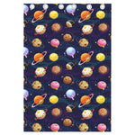 Food Planets Pattern Print Curtain