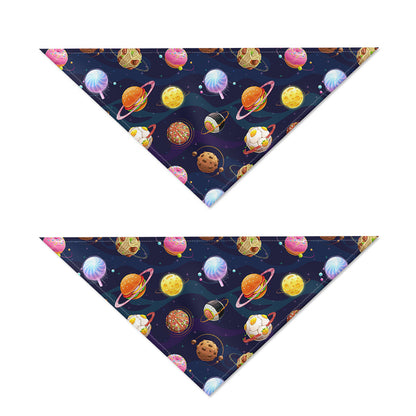 Food Planets Pattern Print Dog Bandana