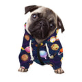 Food Planets Pattern Print Dog Zip Up Hoodie
