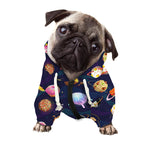 Food Planets Pattern Print Dog Zip Up Hoodie