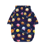 Food Planets Pattern Print Dog Zip Up Hoodie