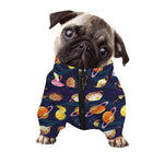 Food Planets Pattern Print Dog Zip Up Jacket