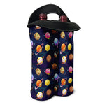 Food Planets Pattern Print Double Neoprene Wine Tote