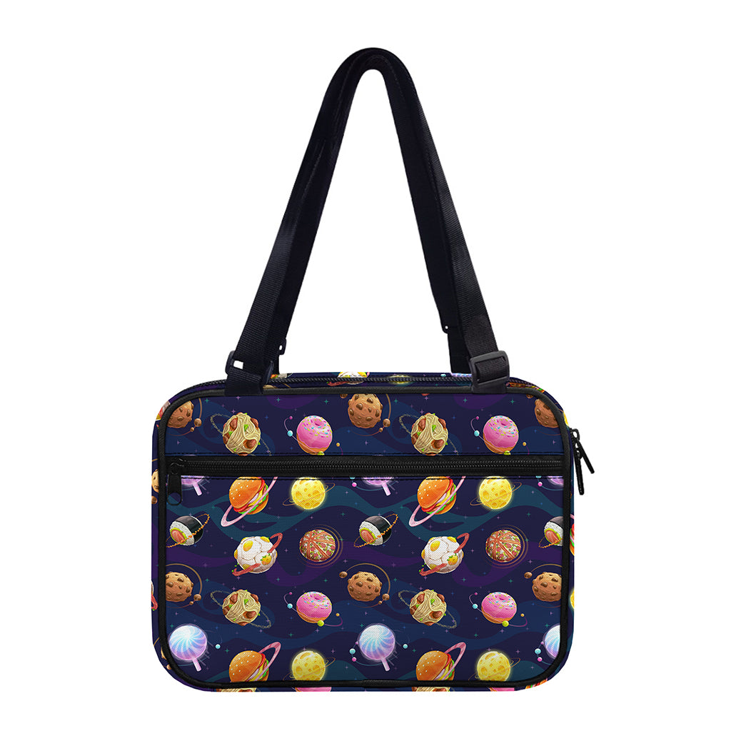 Food Planets Pattern Print Double Strap Bible Bag