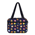 Food Planets Pattern Print Double Strap Bible Bag