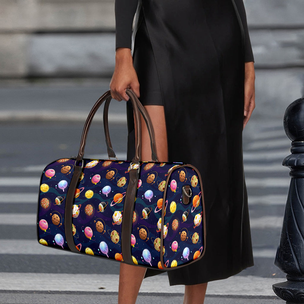 Food Planets Pattern Print Duffle Bag