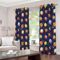 Food Planets Pattern Print Extra Wide Grommet Curtains