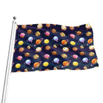 Food Planets Pattern Print Flag