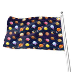 Food Planets Pattern Print Flag