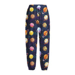 Food Planets Pattern Print Fleece Lined Knit Pants