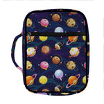 Food Planets Pattern Print Front Pocket Bible Bag