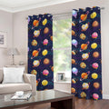 Food Planets Pattern Print Grommet Curtains