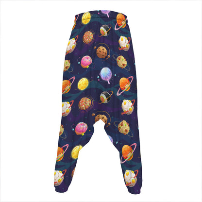 Food Planets Pattern Print Hammer Pants