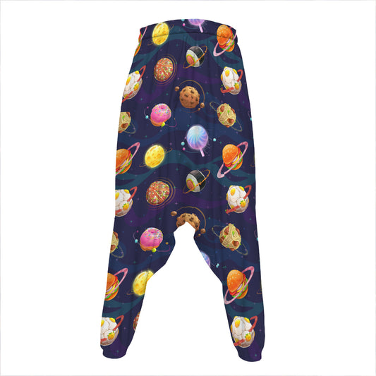 Food Planets Pattern Print Hammer Pants