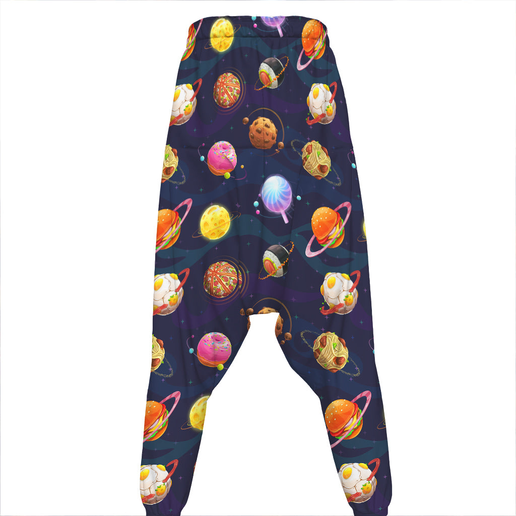 Food Planets Pattern Print Hammer Pants