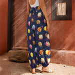 Food Planets Pattern Print Harem Pants