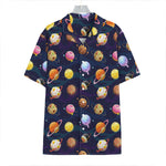Food Planets Pattern Print Hawaiian Shirt