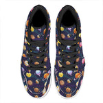 Food Planets Pattern Print High Top Leather Sneakers