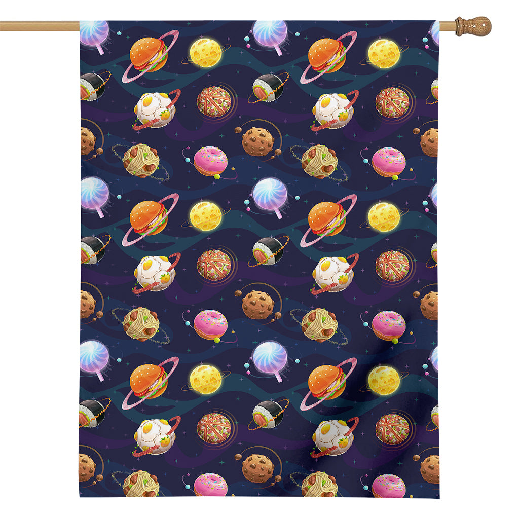 Food Planets Pattern Print House Flag