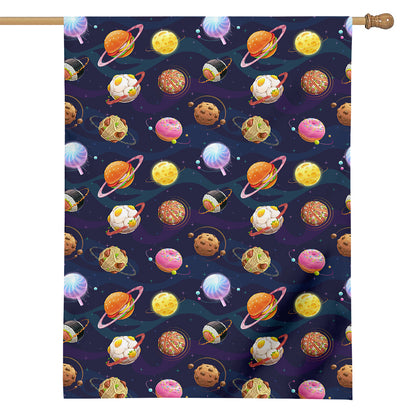 Food Planets Pattern Print House Flag