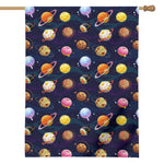 Food Planets Pattern Print House Flag
