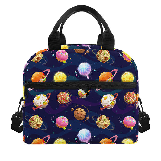 Food Planets Pattern Print Insulated Lunch Bag
