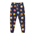 Food Planets Pattern Print Jogger Pants
