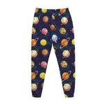 Food Planets Pattern Print Jogger Pants