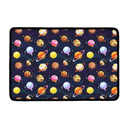 Food Planets Pattern Print Kitchen Mat