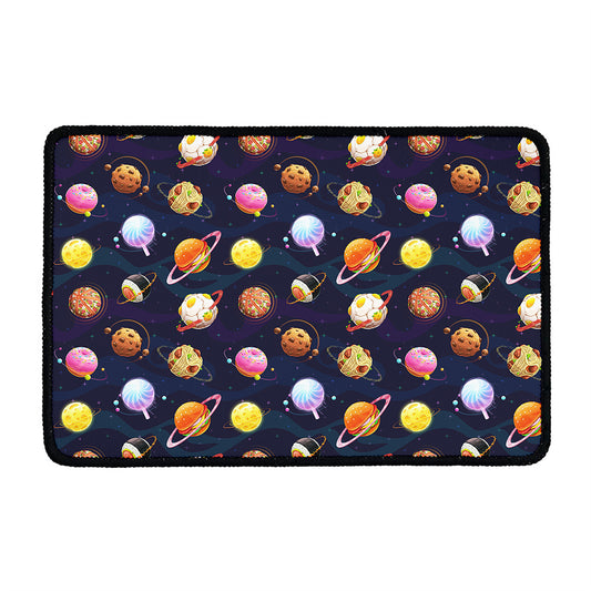 Food Planets Pattern Print Kitchen Mat