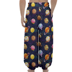 Food Planets Pattern Print Lantern Pants