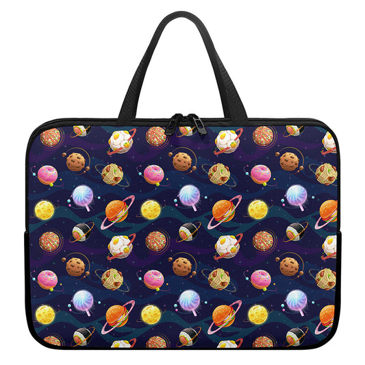 Food Planets Pattern Print Laptop Sleeve With Handle