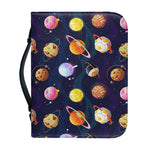 Food Planets Pattern Print Leather Bible Cover