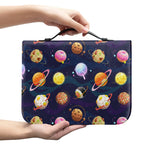Food Planets Pattern Print Leather Bible Cover