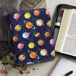 Food Planets Pattern Print Leather Bible Cover