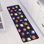 Food Planets Pattern Print Long Kitchen Mat