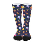 Food Planets Pattern Print Long Socks